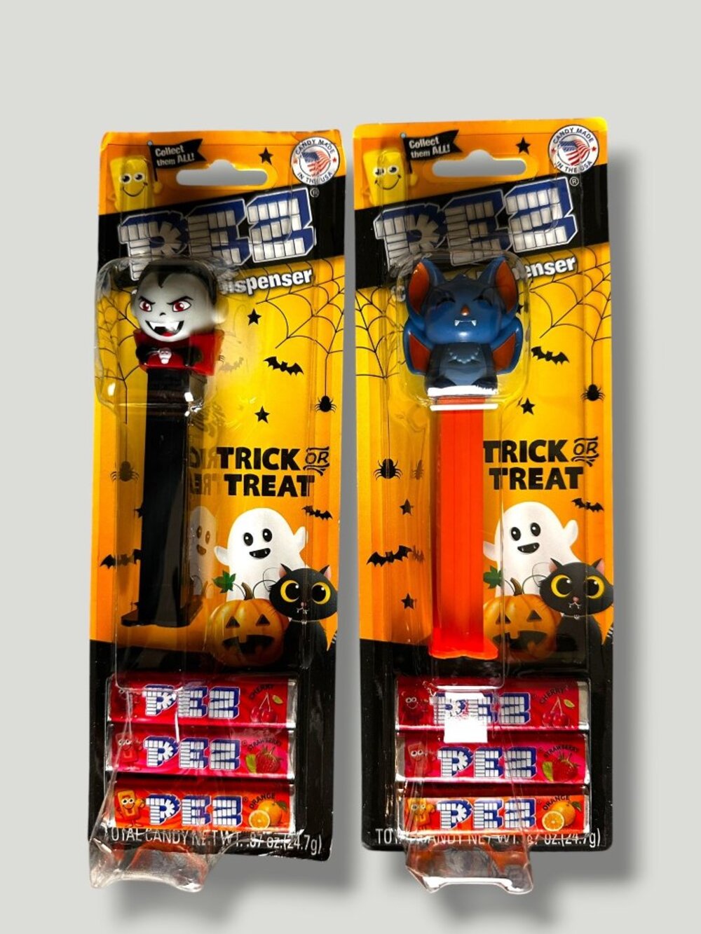 Halloween Pez Candy Dispensers Vampire & Bat Set - Collectible